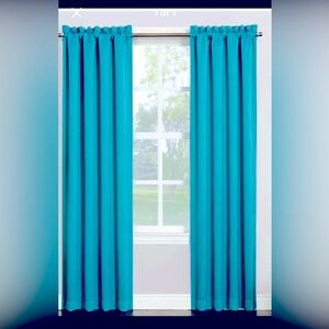 Turquoise black out curtains 4 panels like new!! 40x63